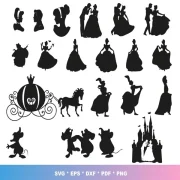 Cinderella SVG Bundle 100+