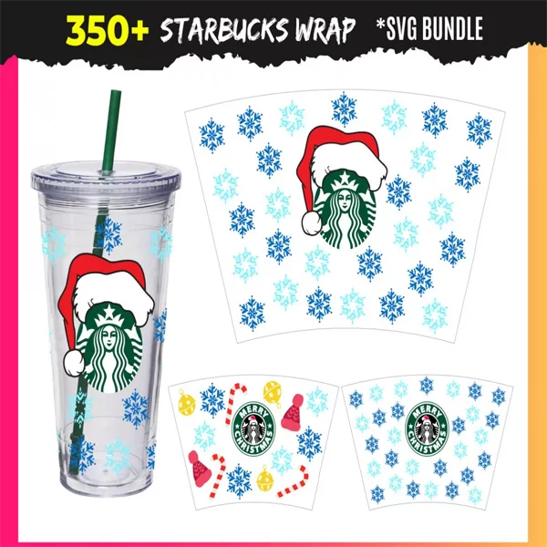 Starbucks Wrap SVG Bundle 350+