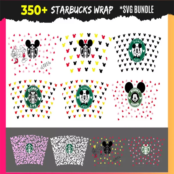 Starbucks Wrap SVG Bundle 350+