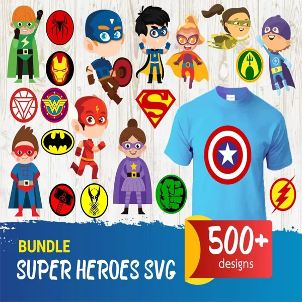 Super Heroes SVG Bundle for cricut silhouette png dxf pdf